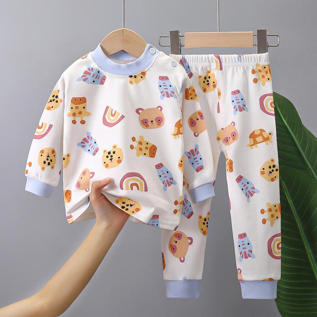 Kinder Pyjama Sets Unisex Weich Bequem Cartoon Dinosaurier Bekleidungsset Outfit Geeignet Jungen Mädchen Perfekt für Herbst Winter