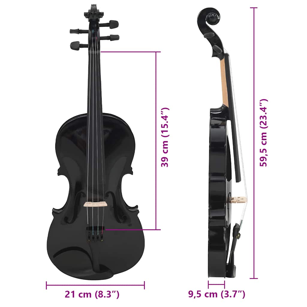 Violin Complete Set with Bow and Chin Rest Light Wood Size 4 4