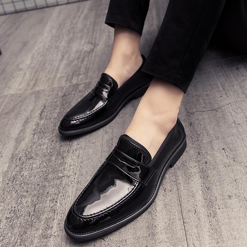 

Мужские мокасины Nobility Blue из лакированной кожи Туфли в стиле ретро, формальные деловые, свадебные, выпускные, блейзеры, смокинги, праздничные туфли, большие размеры EU:48 чёрный