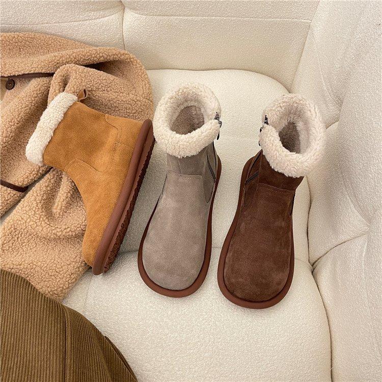 New Fashion Women‘s Short Boots  Winter Warm Short Plush Flat with Outdoors Non-slip Women Snow Boots