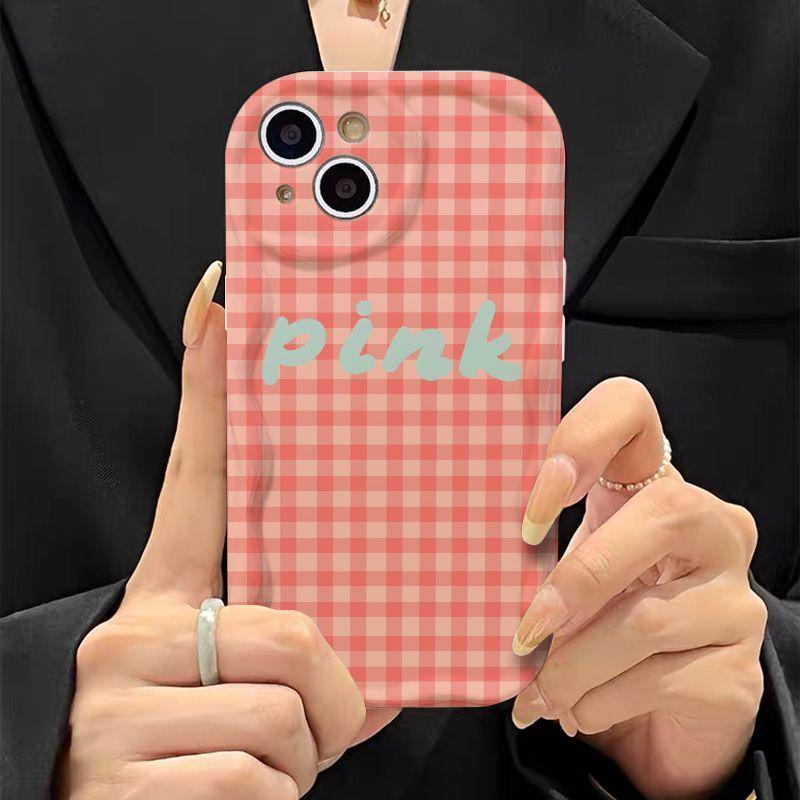 

Pink Plaid Apple iPhone Case for 12/13/14 Pro Max, XS/XR/7/8 iPhone X/XS