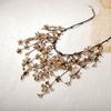 Personalisierter Retro-Trend übertriebener komplexer Metallblumen-Fransen-Anhänger handgefertigte geflochtene Seilkette