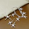 925 Sterling Silver Starfish Necklace Earrings Bracelet Set Birthday Anniversary Wedding Party Gift