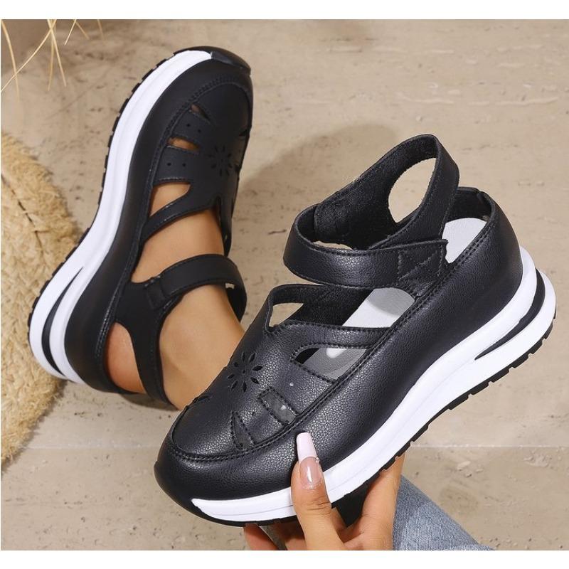 Women's Shoes 2025 Hot Sale Closed Toe Women's Sandals Rome Casual Sandals Women Hollow Platform Wedges Plus Size Shoes Female