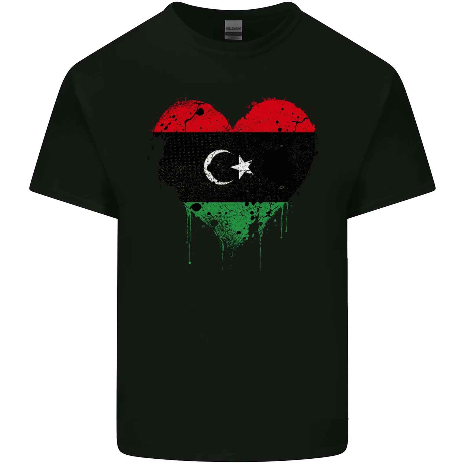 Love Libya Flag Libyan Day Football Kids T-Shirt Childrens L