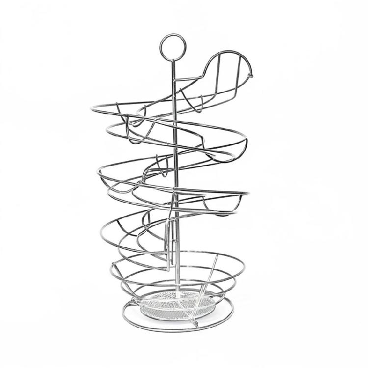 Two Layer Helical Eggs Holders Holds 36 Eggs Optimizes Refrigerator Space for Easy Retrieval and Organized Storage серебряный