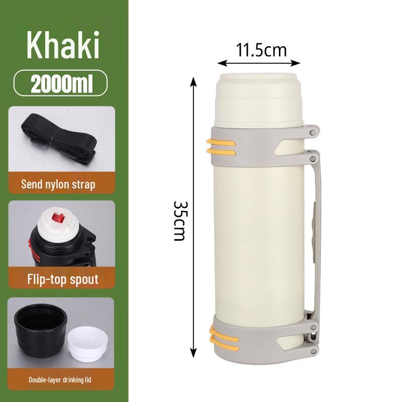 Hervidor de Viaje Aislado de Acero Inoxidable 304 - Botella de Agua Portátil de Gran Capacidad para Acampada al Aire Libre.