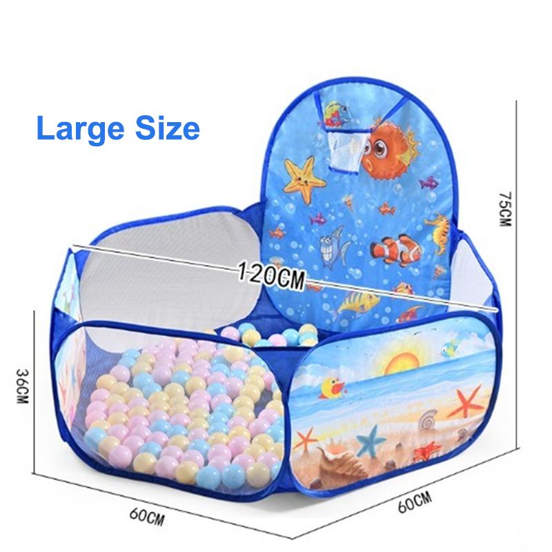 120cm Zeshoekige Kinder Ballenbak met Basketbalring Draagbaar Opvouwbaar Kinder Speelhek Speeltuin Gym Speelmat Baby Sport Educatie