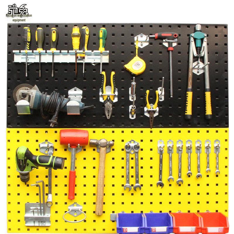 Chi Tu Tools Wall-Mounted Pegboard Rack - Square Hole Storage Organizer with Hooks