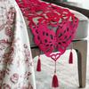 Chinese Wedding Table Runner with Tassels - Dragon & Phoenix Design