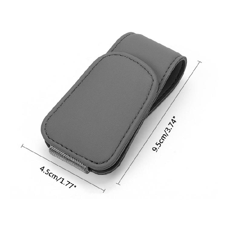 Car Sun Visor Glasses Mount Ticket Card Holder Magnetic Leather Hanger Clip