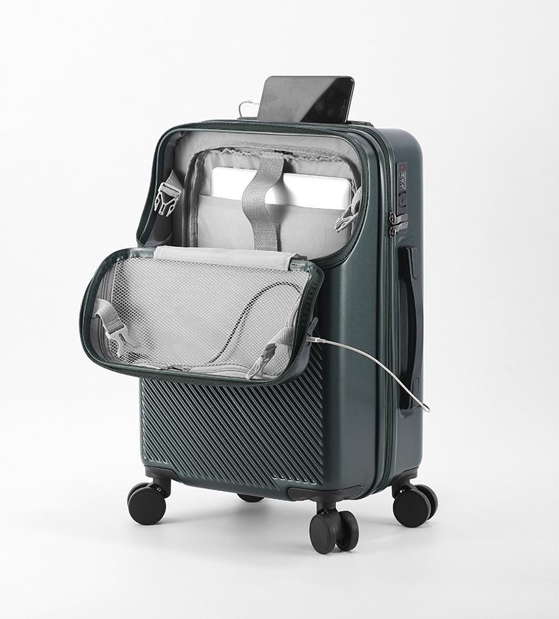Women's 20-Inch Lightweight Carry-On Trolley with Cup Holder, Also Suitable for Men and Students