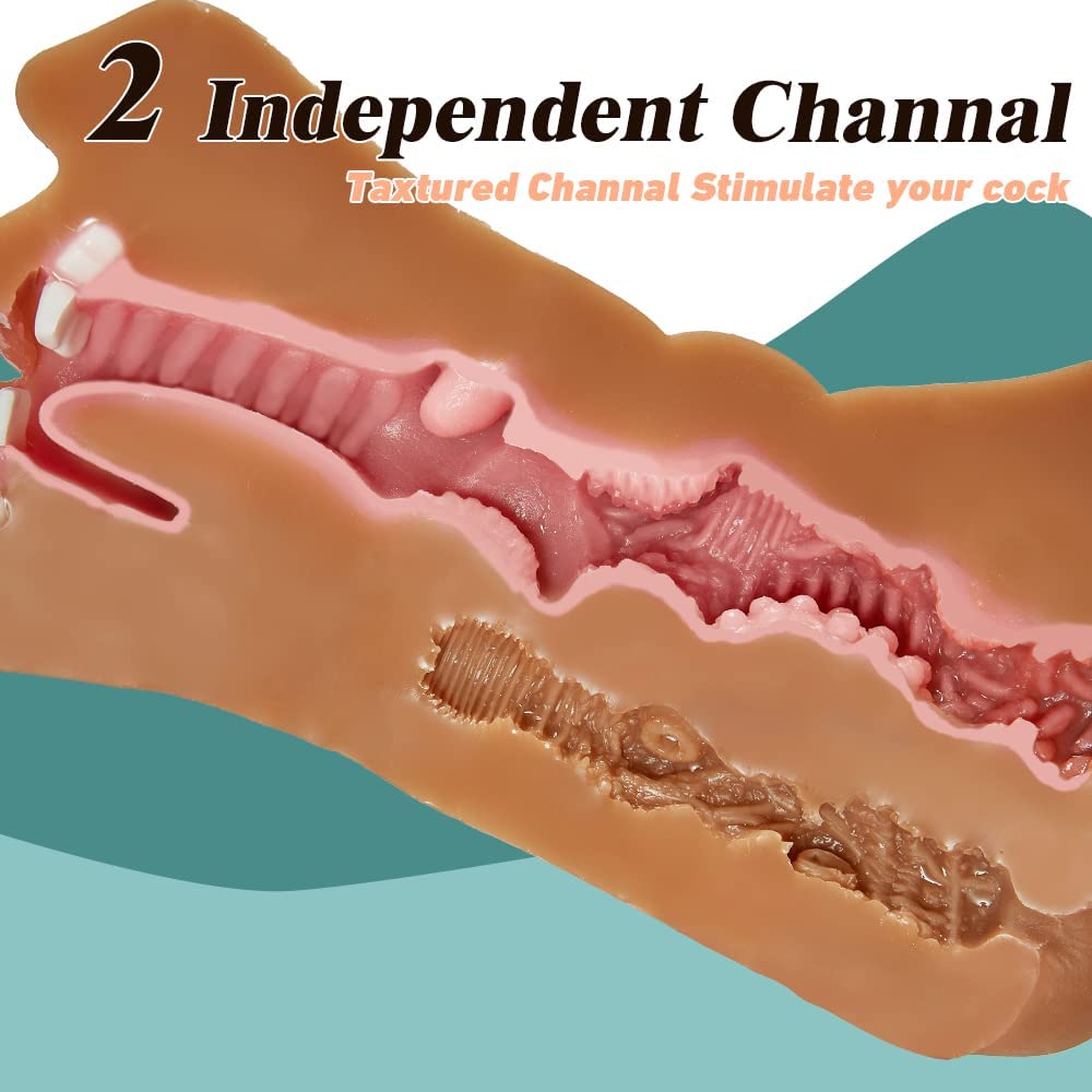 3 In 1 Male Masturbators Artificial Vagina Realistic Pocket Pussy Thick Labia Tight Anus Sex Toy for Men Masturbation Adult Goods