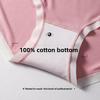 Women's Spring and Autumn Pure Cotton Middle Waist 10A Class Antibacterial Briefs