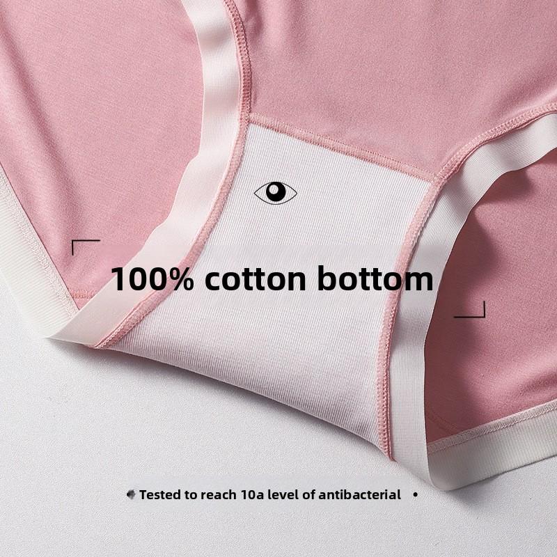 Women's Spring and Autumn Pure Cotton Middle Waist 10A Class Antibacterial Briefs