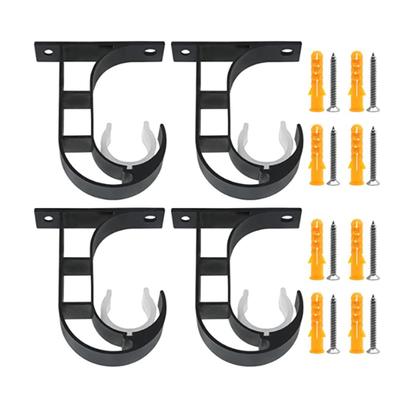 4 Set Curtain Rod Bracket Thickened Aluminum Alloy Black Paint Spraying Rust Prevention Curtain Rod