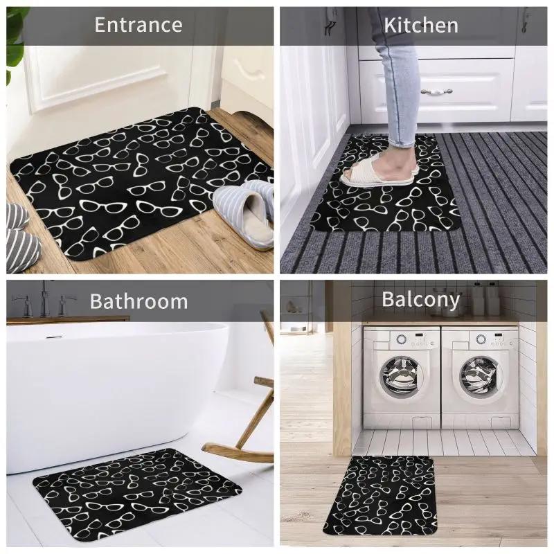 Trendy Optician Glasses Doormat Anti-Slip Bathroom Kitchen Mat Garden Garage Door Floor Entrance Carpet Rug