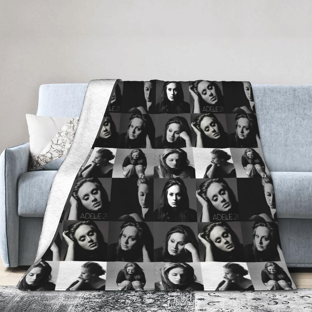 Adele Alternative Poster Blanket  Warm Novelty Plush Throw Blanket For Couch Chair Travel Office Flannel Bedspread Bed Cover