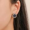 European & American Fashion Jewelry Set: Sunflower Zircon Earrings & Kate Middleton Tanzanite Sapphire Pendant Necklace