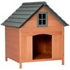 Erhöhte Hundehütte für Hunde bis 15 kg, Hunde-Katzen-Zwinger für den Außenbereich aus Tannenholz, 81,3 x 91,5 x 98,5 cm