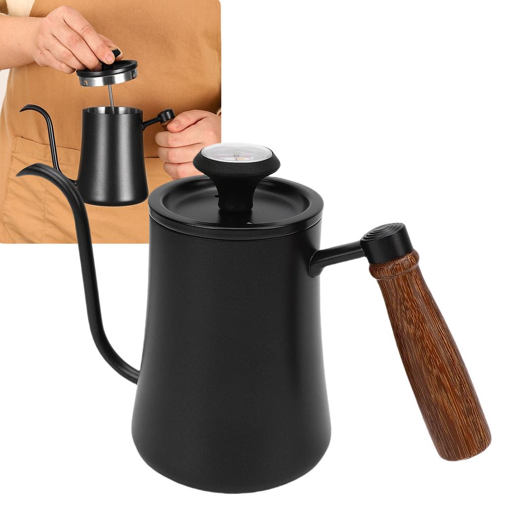 Tea Kettle with Thermometer 500ml 304 Stainless Steel Gooseneck Kettle Pour Over Coffee Pot Home Kitchen Water Boiler with Scale