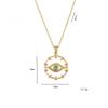 Punk Evil Eye Zircon Circle Pendant Necklace for Women Men Gold Silver Color Stainless Steel Chain Gothic Jewelry Gift for Lover
