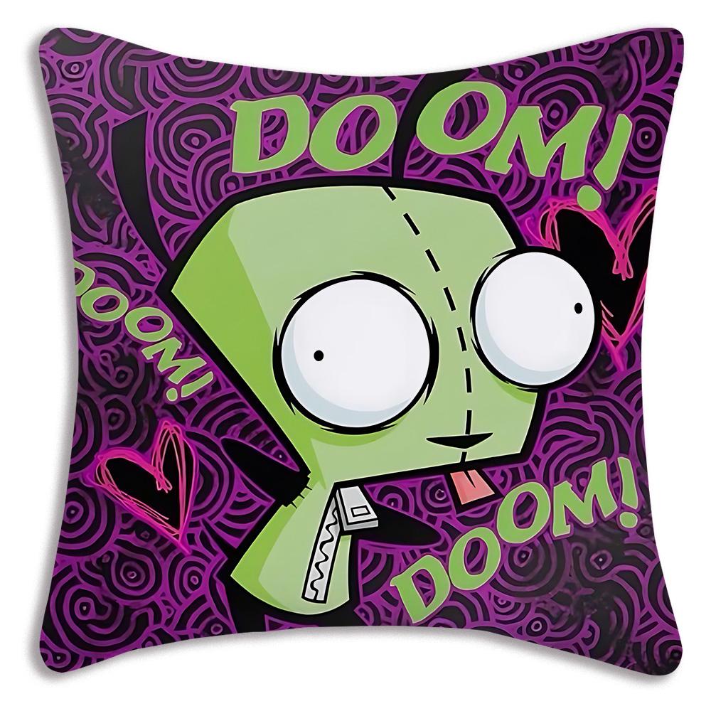 Invader Zim Cartoon Pillow Covers Cartoon Sofa Decorative Home Double-Sided Printing Short Plush Cute Cushion Cover