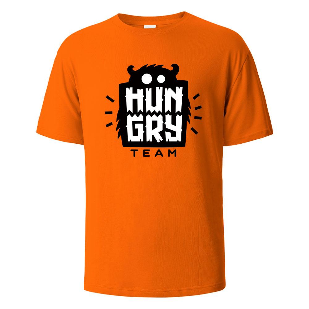 Funny HipHop Hungry Printing Tshirt For Men Wowen 100 Cotton Summer Breathable Tops Oneck Oversize Basic Tees Mens Clothing