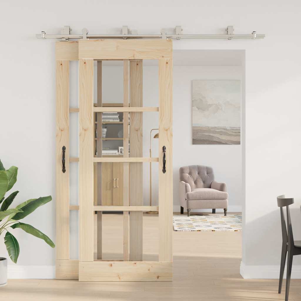 Vidaxl Sliding Door Mounting System, 200 Cm, Steel, Silver