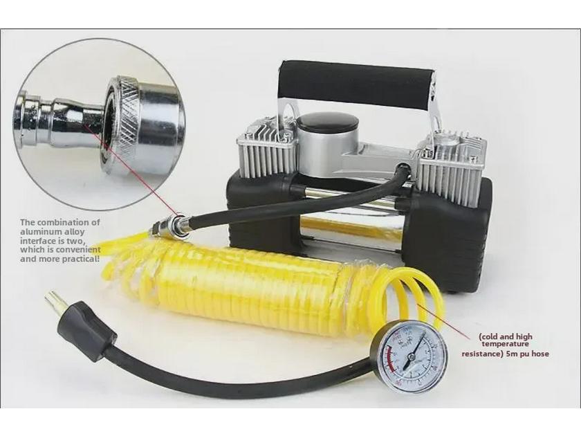 Portable 12V High-Power Dual-Bar Car Tire Air Pump