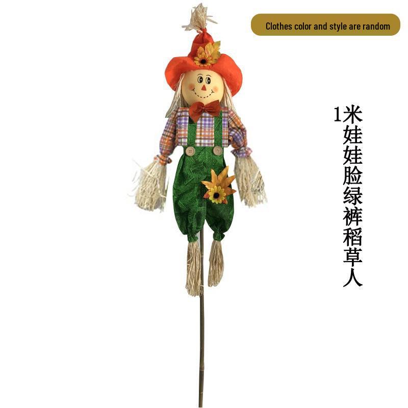 Cute Scarecrow Halloween Decorations: Small & Medium Pumpkin Lanterns for Bar, Party, Haunted House, and Pastoral Themes.