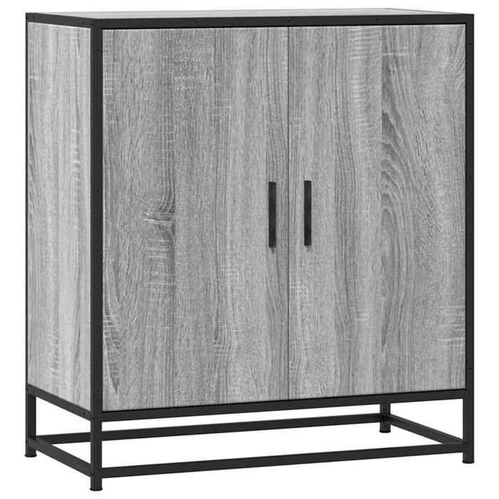 VidaXL Buffet sonoma gris 68x35x76 cm bois d'ingénierie et métal, armoire de rangement, meuble d'entrée, meuble d'appoint 848967