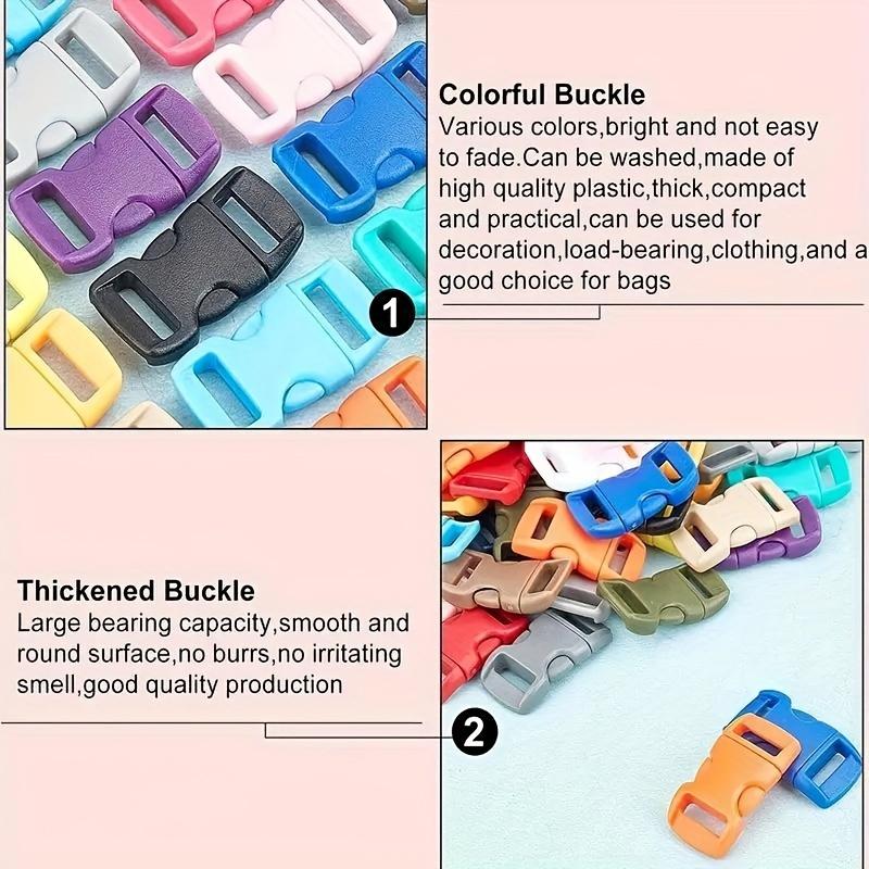 10pcs 10mm diameter contour side release for bracelet plastic buckle DIY pet release buckle clip and backpack repair with buckle