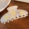 Elegant Snowflake Shark Clip Rhinestone Acrylic Hair Claw Creative Iridescent Hair Claw  Daily