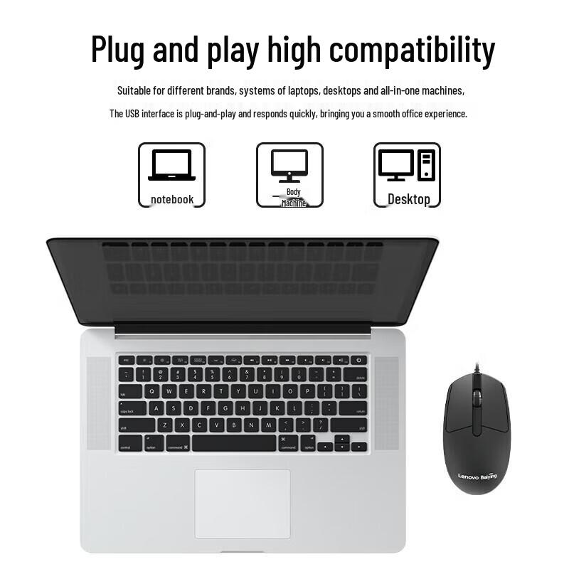 Lenovo MW21 Wired Ergonomic Business Mouse