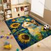 15 sizes Cat with butterfly and sunflowers Print Carpet Rug for Living Room Bedroom Sofa Doormat Home Decor Non-slip Floor Mat