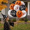 Halloween Party Supplies 12PCS Decoration Balloons, with Skeleton Ghost Pumpkin And Bat Patterns, Mysterious Holiday Atmosphere Props Latex Spooky for