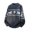 Men's Crewneck Knit Sweater Loose Fit Lightweight Sweaters for Men Casual Twist Textured Patterned Cable Knitted Pullover Sweaters for Christmas