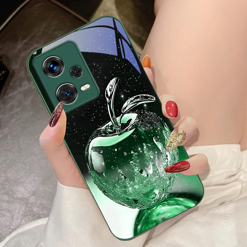 Transparenter Kristall-Apfel für Xiaomi 14 Ultra 13 Lite Redmi Note 13 11 Pro 12 Plus Poco X6 3 Pro F4 6 GT Gehärtete Handyhülle