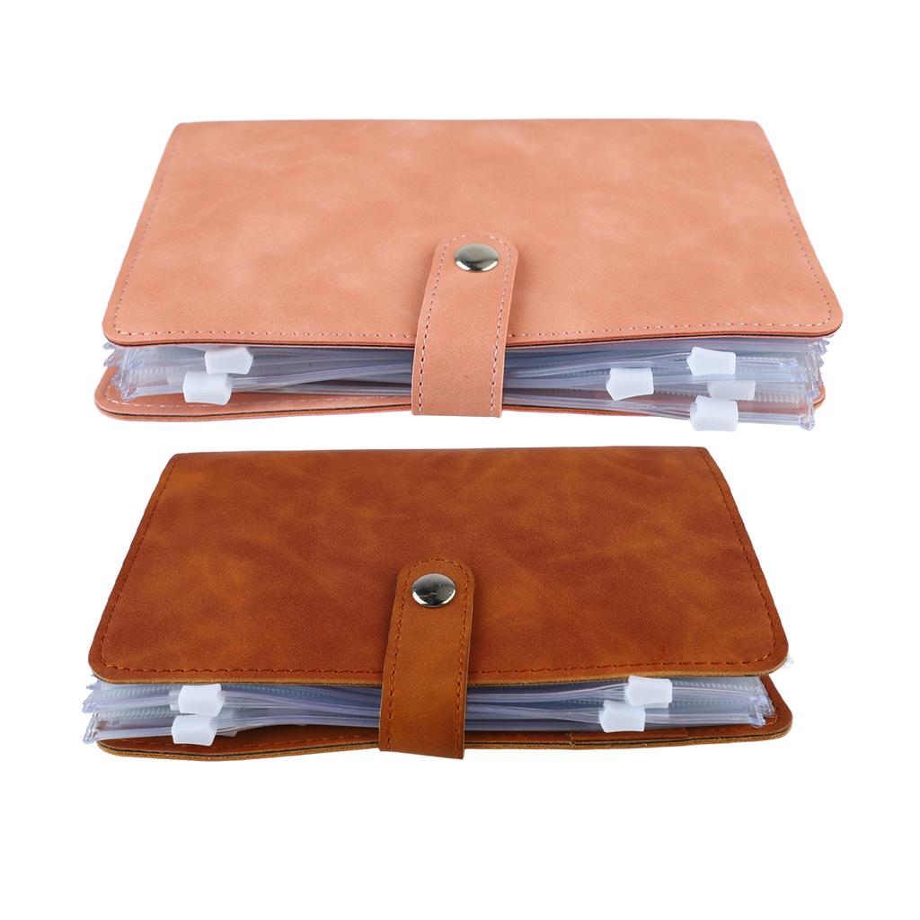 Cenově výhodné A6 s více kapsami Nerezové prsteny PU kožený kryt Portfolio pro kancelář