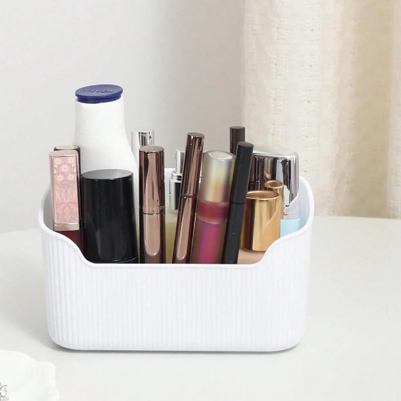 1pc - Bathroom bedroom desktop storage box, used for cosmetics, lipstick, perfume, skin care products, cosmetics tray box