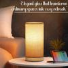 Night Lamp - Linen Themed Bedside Reading Lamp with Wooden Base for Night, Bed Room, Living Room, Home & Decor