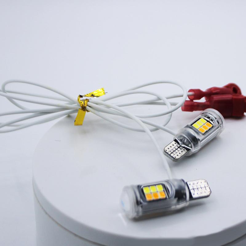 Motorcycle Turn Signal Two-Color Tail Daytime Running Light Motorcycle Car Accessories Tail Lamps Super Bright