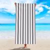 Soft Striped Microfiber Beach Towel Quick Drying Sand Resistant with Watercolor Stripe Design for Yoga Camping Outdoor