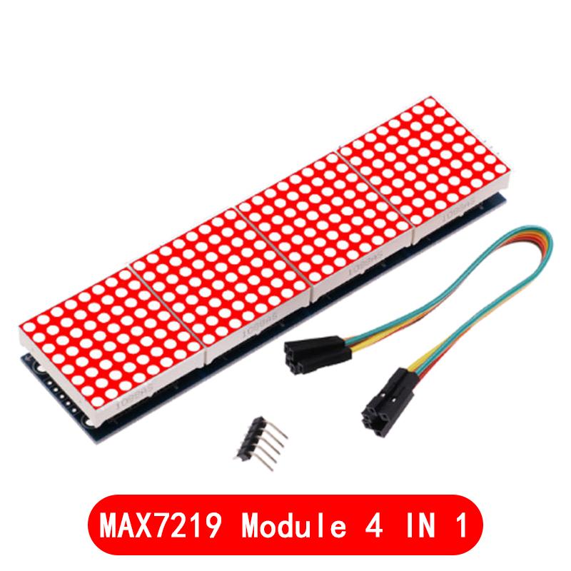 MAX7219 Dot Matrix Module Microcontroller Module Control Module Display Module 4 In One Display With 5P Line For Arduino