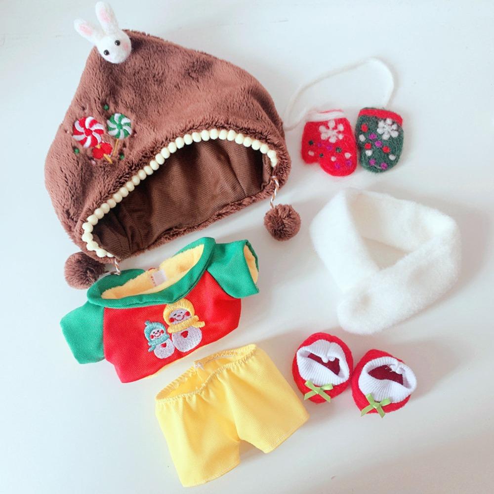 Gloves Cotton Doll Clothes Snowman Plush Toy Clothes Cotton Doll Suit Set  20cm Cotton Doll