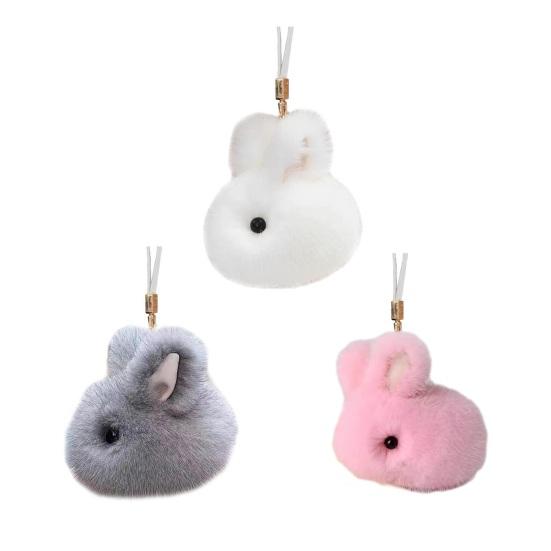 Keychain Imitation Mink Fur Rabbit Charm Key Chain Backpack Car Keys Wallet Lightweight Portable Hanging