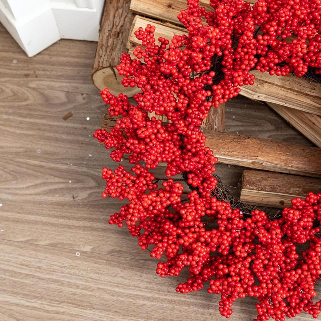 Roter Beerenkranz für die Haustür Künstliche Weihnachts-Winter-Weihnachtsdekoration Wand