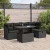 VidaXL Garden Lounge Set 6 Pcs with Cushions Black Wicker 3326136