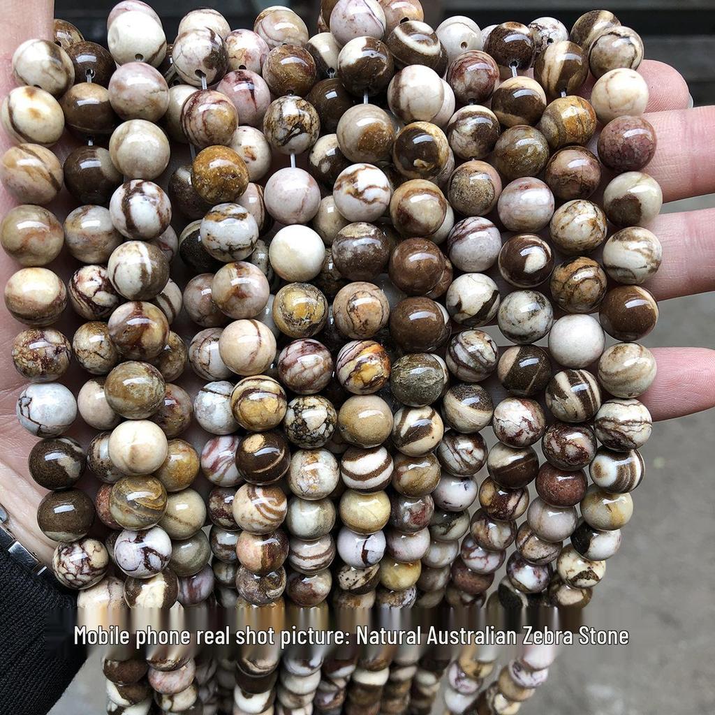 Zebra Stone Loose Beads for DIY Jewelry - Mixed Stone Beads, Semi-Finished Products In Stock